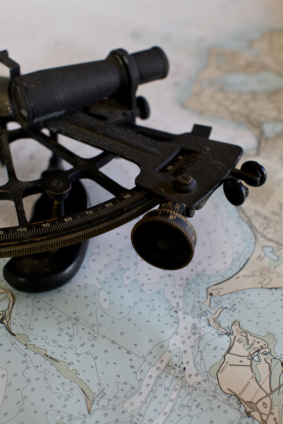 sextant on a map